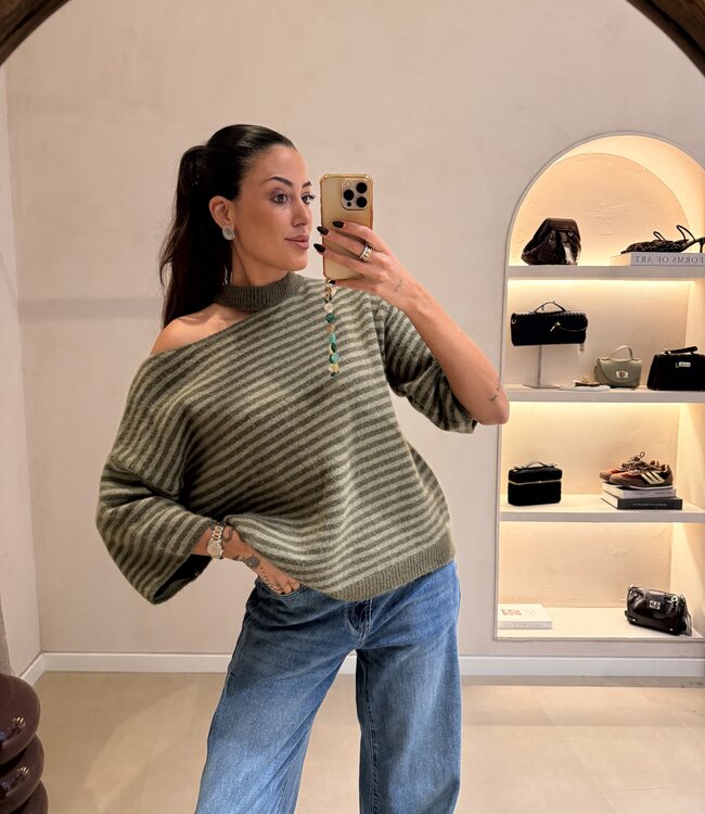 The Mae Knit Sage Stripe