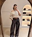 The Noa Faux Leather Pants Burgundy