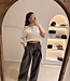 The Noa Faux Leather Pants Burgundy
