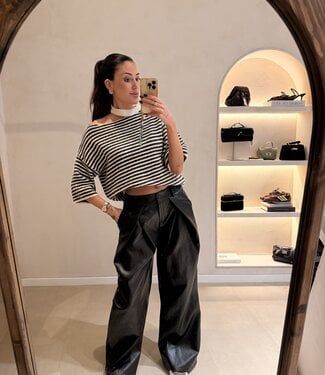 The Noa Faux Leather Pants Brown