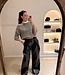 The Noa Faux Leather Pants Brown