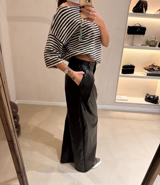 The Noa Faux Leather Pants Brown