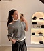 The Mae Knit Brown Creme  Stripe