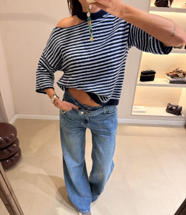 The Mae Knit Blue Stripe