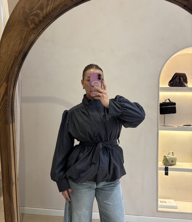The Amelie Belted Jacket Navy