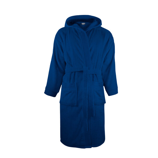 One Towelling Badstof Badjas Capuchon Marineblauw