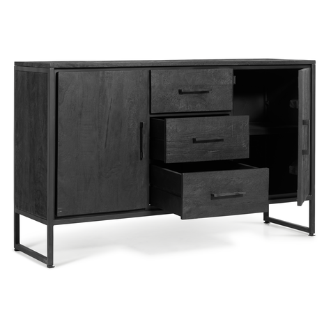 MIRA Liam Dressoir Zwart 130cm MIRA Liam Dressoir Zwart 130cm