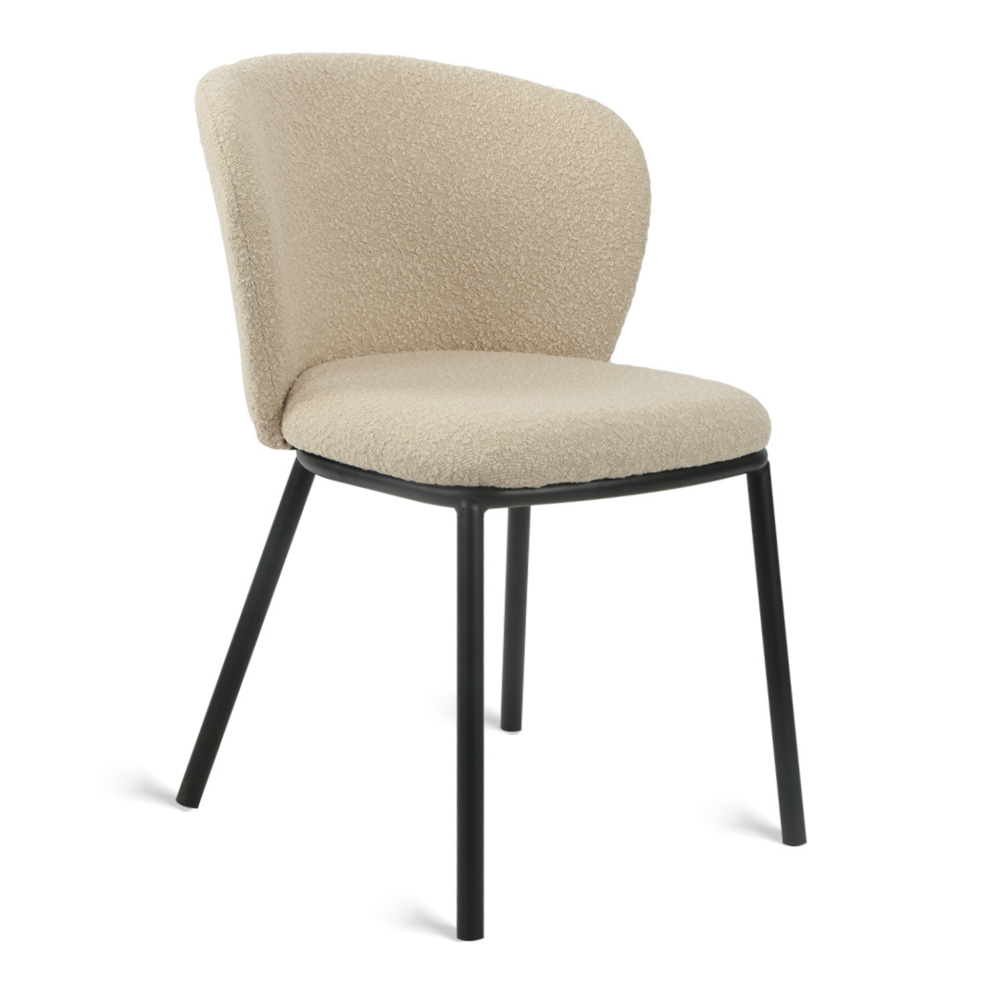 MIRA Eetkamerstoel Loa - Bouclé Taupe