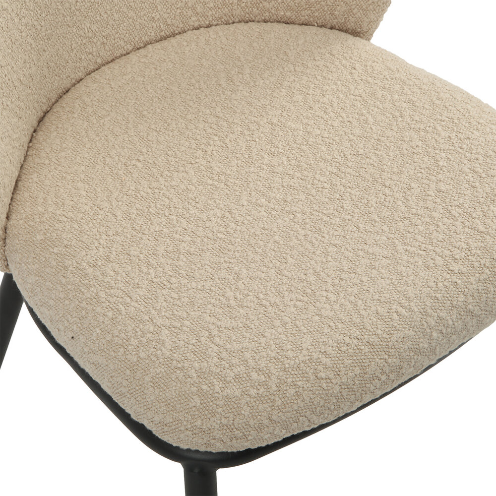 MIRA Eetkamerstoel Loa - Bouclé Taupe