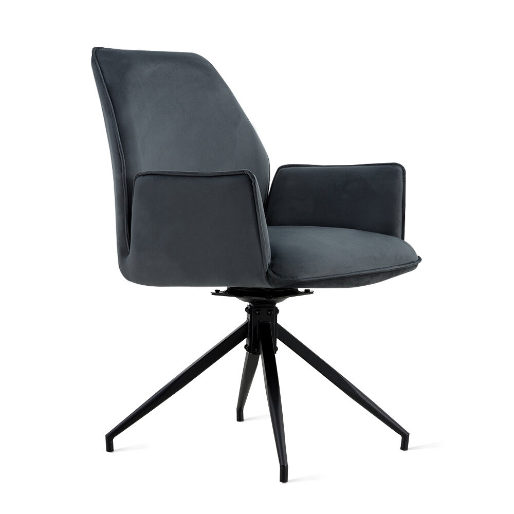 MIRA Eetkamerstoel Jill Velvet Charcoal MIRA Eetkamerstoel Jill Velvet Charcoal