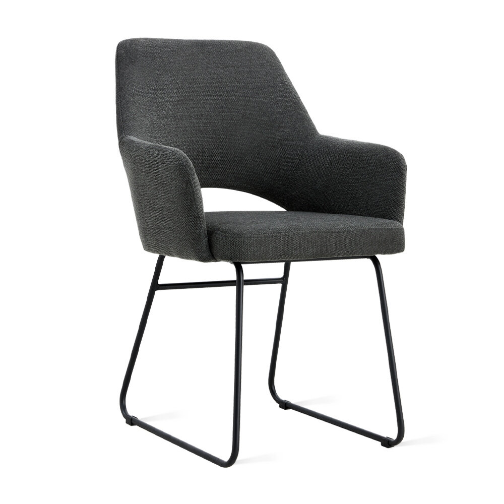 MIRA Eetkamerstoel Lisa Linnen Antraciet