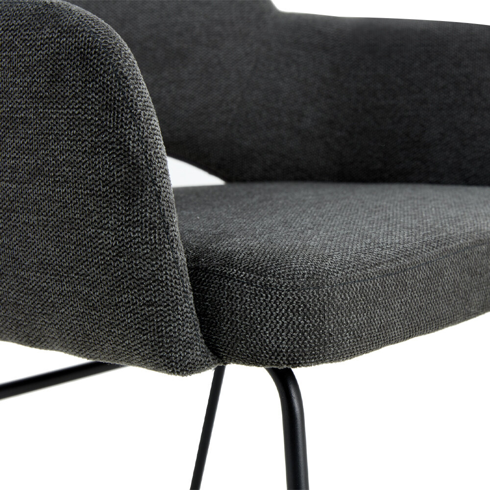 MIRA Eetkamerstoel Lisa Linnen Antraciet