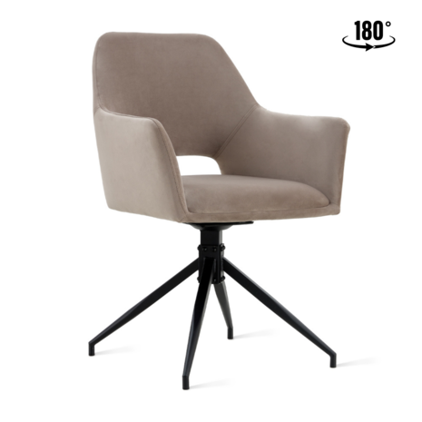 MIRA Eetkamerstoel Tess Velvet Taupe MIRA Eetkamerstoel Tess Velvet Taupe