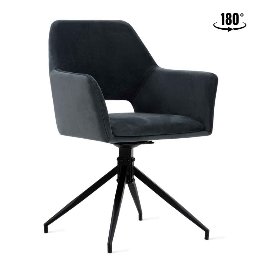 MIRA Eetkamerstoel Tess Velvet Antraciet