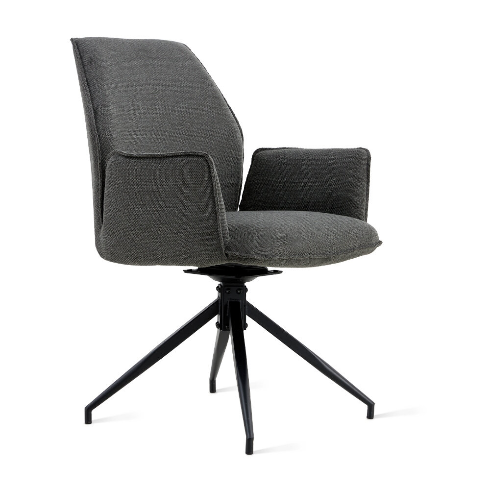 MIRA Eetkamerstoel Jill Linnen Antraciet MIRA Eetkamerstoel Jill Linnen Antraciet
