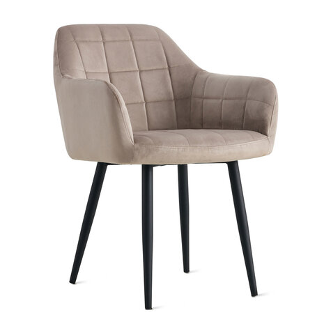 MIRA Eetkamerstoel Praia Velvet Kiezelgrijs MIRA Eetkamerstoel Praia Velvet Kiezelgrijs