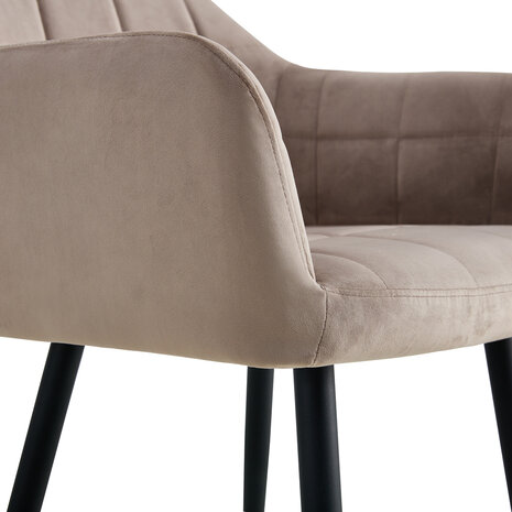 MIRA Eetkamerstoel Praia Velvet Kiezelgrijs MIRA Eetkamerstoel Praia Velvet Kiezelgrijs