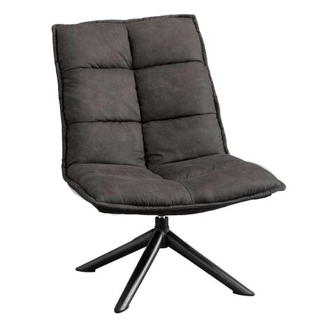 MIRA Fauteuil Lucas Microleder Antraciet MIRA Fauteuil Lucas Microleder Antraciet