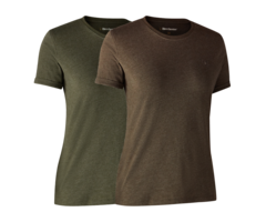 Deerhunter Deerhunter Ladies Basic 2-pack T-shirt Adventure Green/Brown