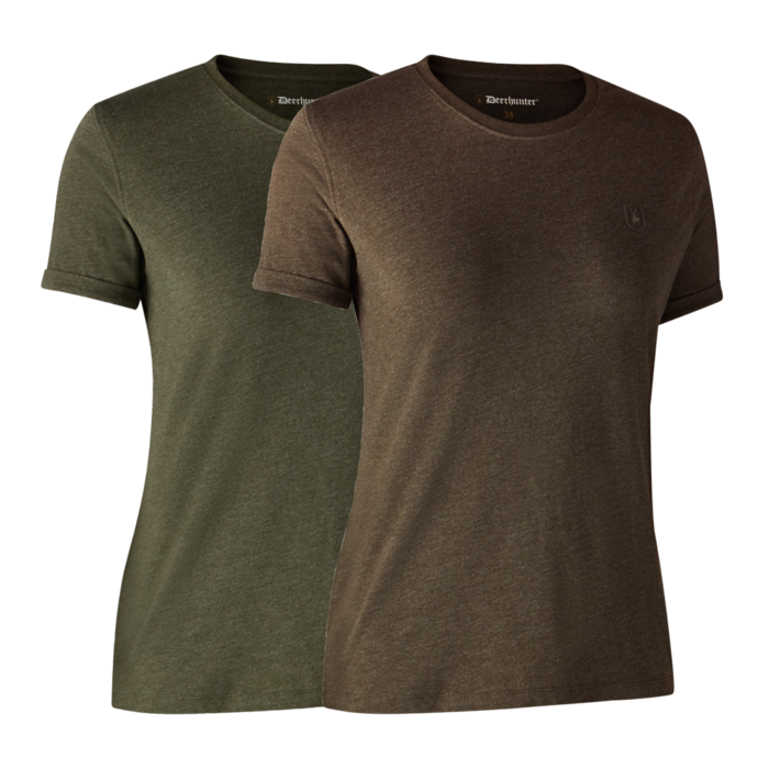 Deerhunter Deerhunter Ladies Basic 2-pack T-shirt Adventure Green/Brown