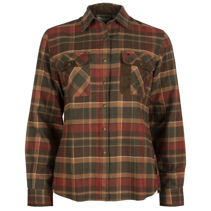 Pinewood Pinewood Prestwick Exclusive SHIRT W – Donkergroen/ Terracotta