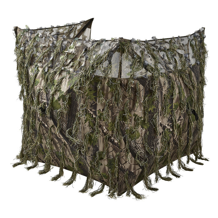 Camouflage hutje uitklapbaar Bruin met ghilliedraden