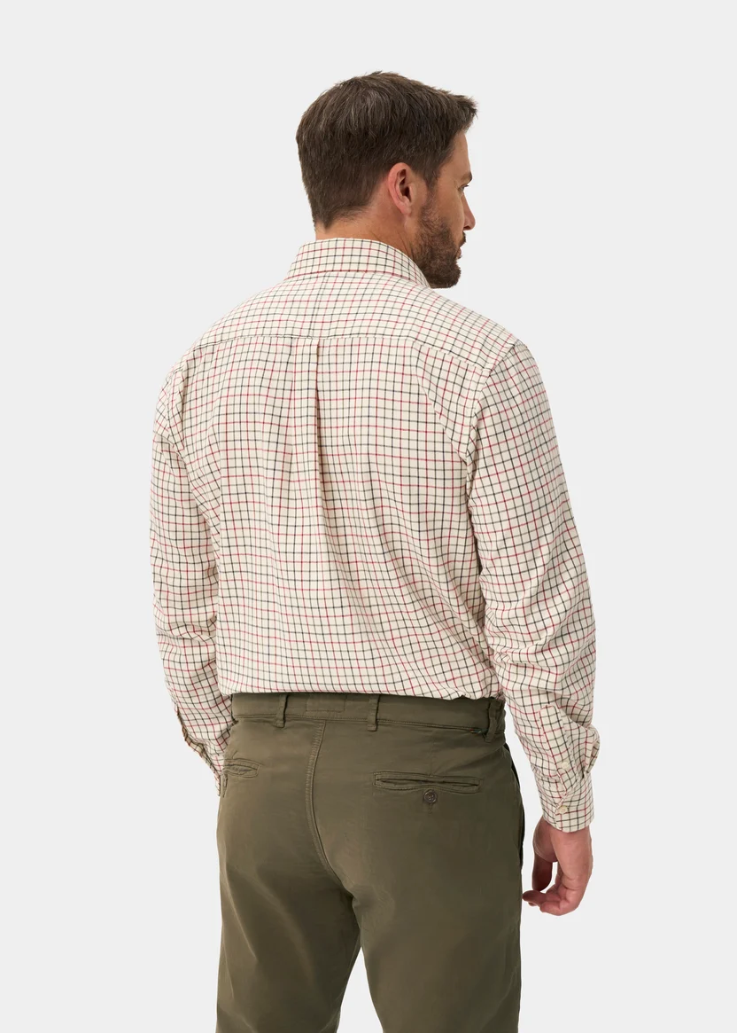 Alan Paine Alan Paine Ilkley shirt | Offwhite / Rood geruit