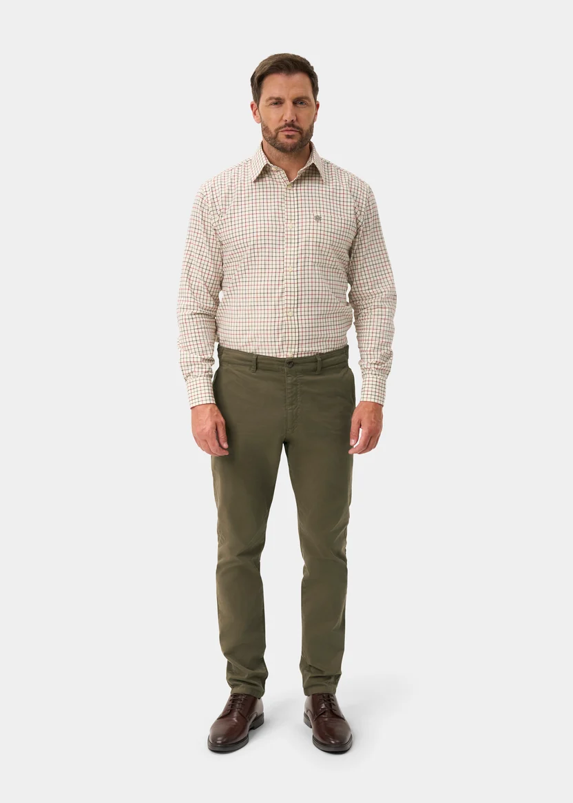 Alan Paine Alan Paine Ilkley shirt | Offwhite / Rood geruit