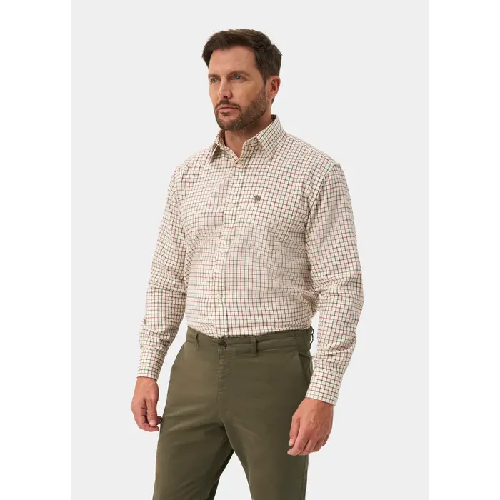 Alan Paine Alan Paine Ilkley shirt | Offwhite / Rood geruit