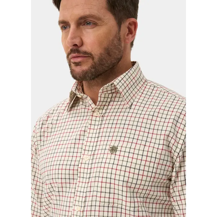 Alan Paine Alan Paine Ilkley shirt | Offwhite / Rood geruit