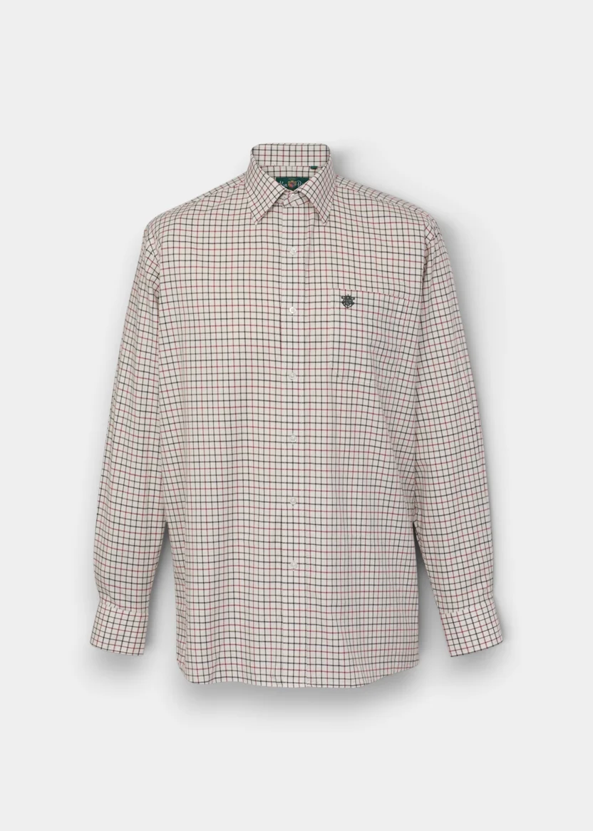 Alan Paine Alan Paine Ilkley shirt | Offwhite / Rood geruit
