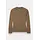 Alan Paine Isla ladies Inset v-neck cashmere trui |Pecan