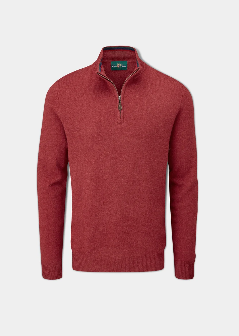Alan Paine Alan Paine Streetly lamswollen trui | zip neck | magma