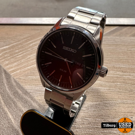 Seiko Solar SNE527P1 Heren Horloge 40 mm | Met garantie