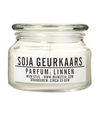 Mijn Stijl Geurkaars glas linnen soja-basis Mijn Stijl Geurkaars glas linnen soja-basis