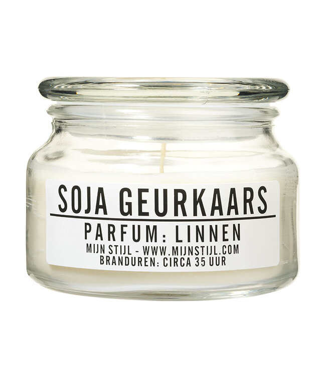 Mijn Stijl Geurkaars glas linnen soja-basis