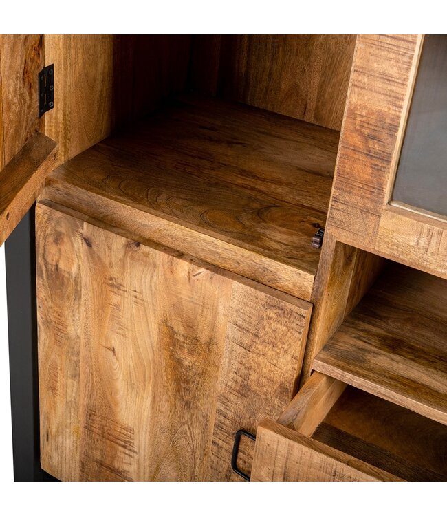 Vitrinekast Ben-Mango. 200 H, 100 B, 45 D