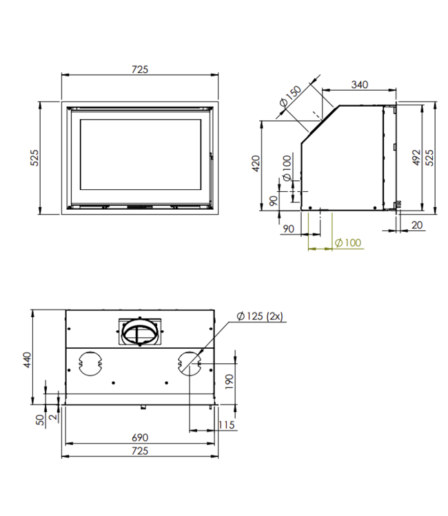 Dovre Vista 801I (gietijzeren binnenwerk)