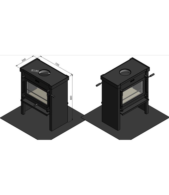 Jacobus 12 doorkijk houtkachel