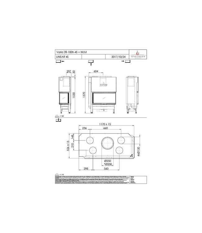 Spartherm Linear Corner 100x41x51 (vaste greep)