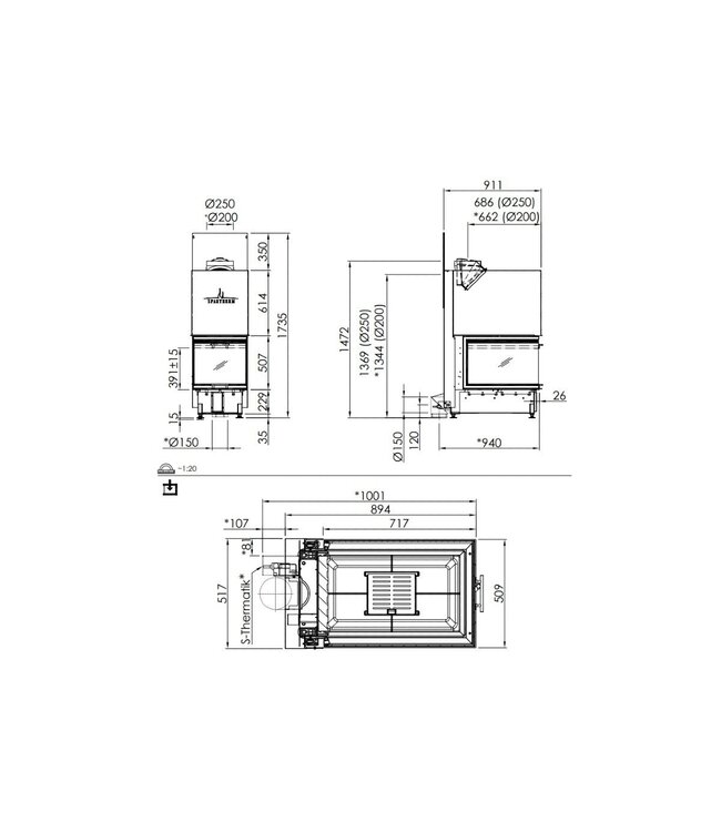 Spartherm Linear Triple 50x74x50 (vaste greep)