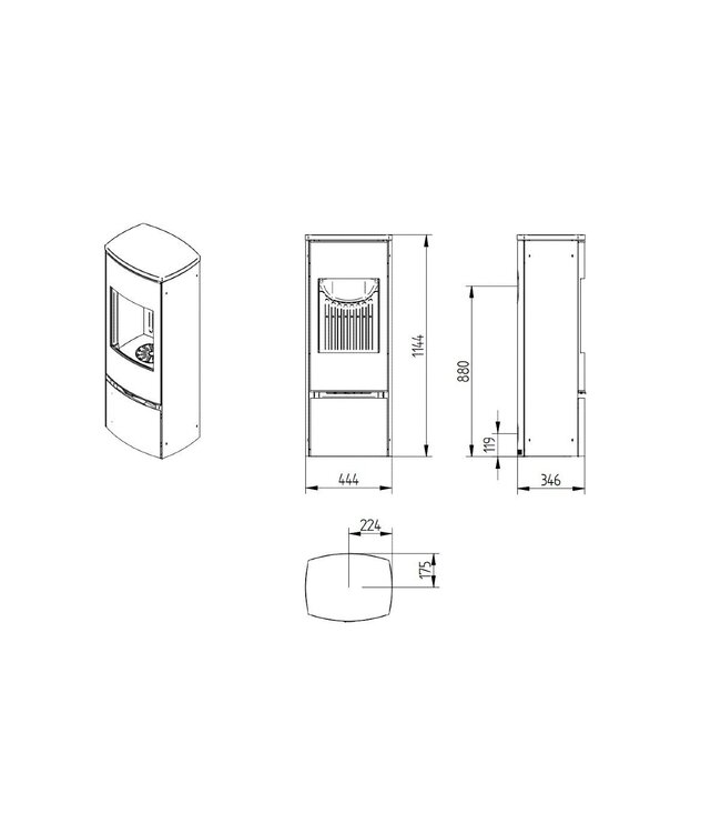 Jydepejsen Jydepejsen Bella 5 kW Zwart – Compacte en stijlvolle houtkachel voor kleinere ruimtes