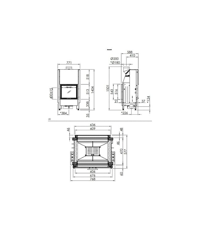 Spartherm Linear Tunnel 60x51 (vaste greep)