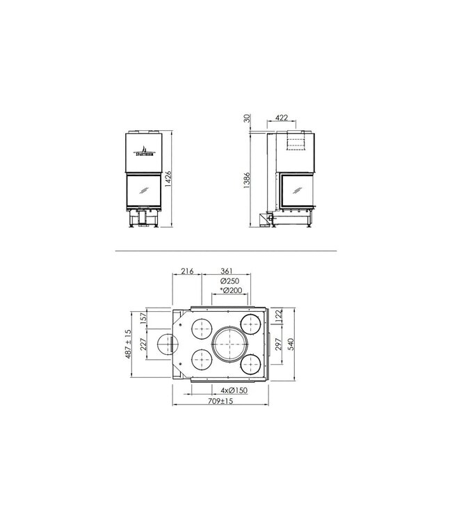 Spartherm Linear Triple 50x54x50 (vaste greep)