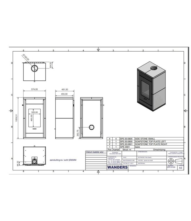 Wanders Pecan Eco Small speksteenkachel