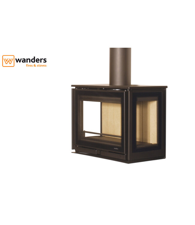 Wanders Square 60 driezijdig Wall houtkachel