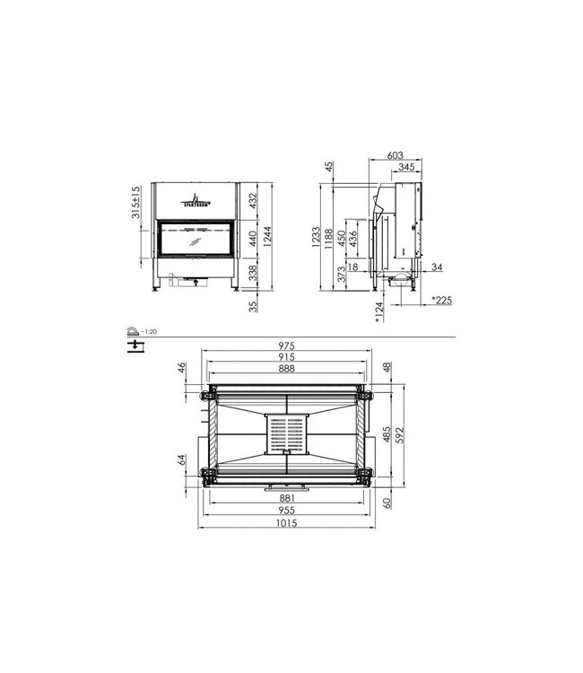 Spartherm Linear Tunnel 88x44 (vaste greep)