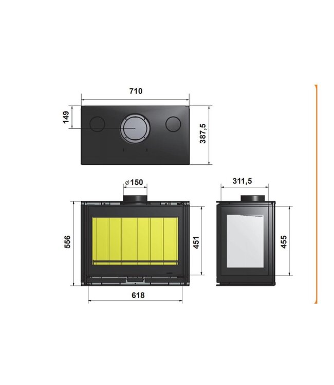 Wanders Square 68 driezijdig wall hout