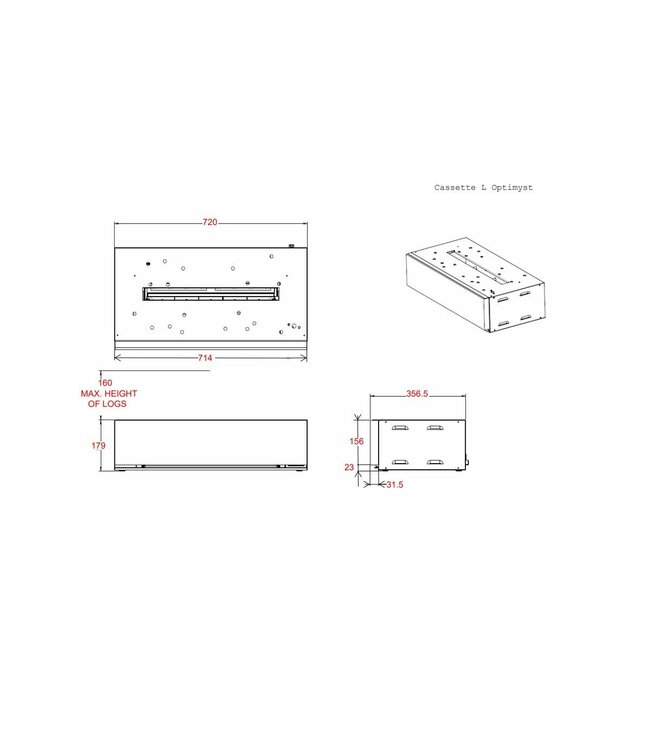Dimplex Opti-myst Cassette L Pebbles elektrische haard