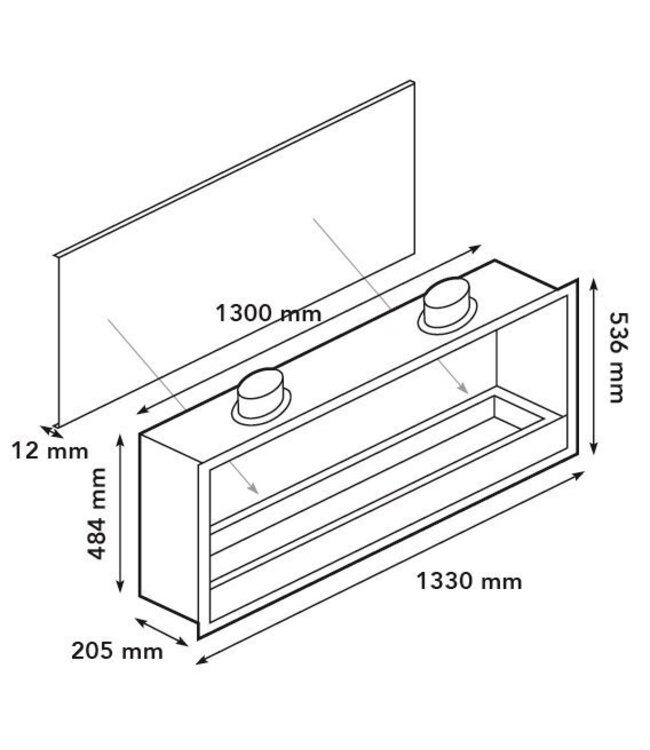 Xaralyn inbouw unit XXL bio-ethanol haard